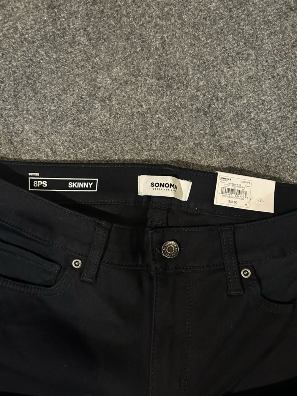 SONOMA NWT!! Skinny Supersoft Stretch Women’s Jeans - Black 8PS - Picture 4 of 5